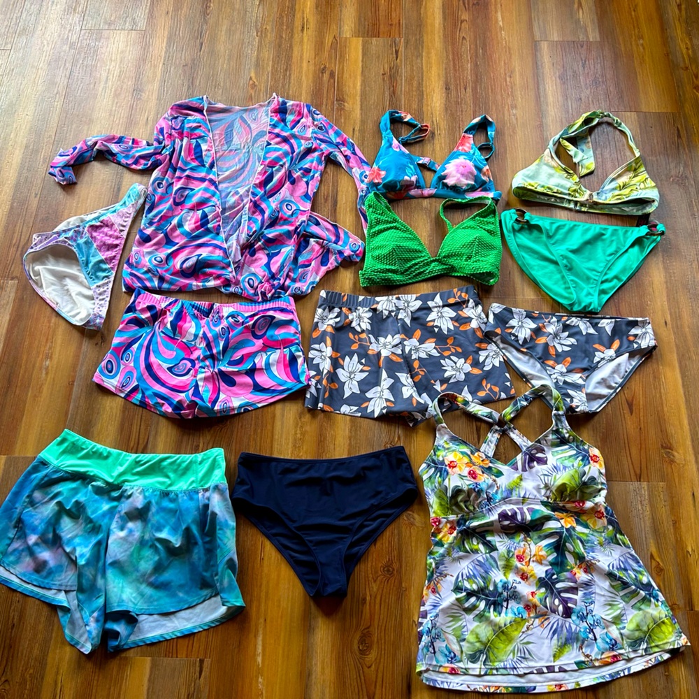 Amazing 12 piece Bathing Suit Set-Medium Swimwear- Swim Shorts-Beachwear-Zelos
